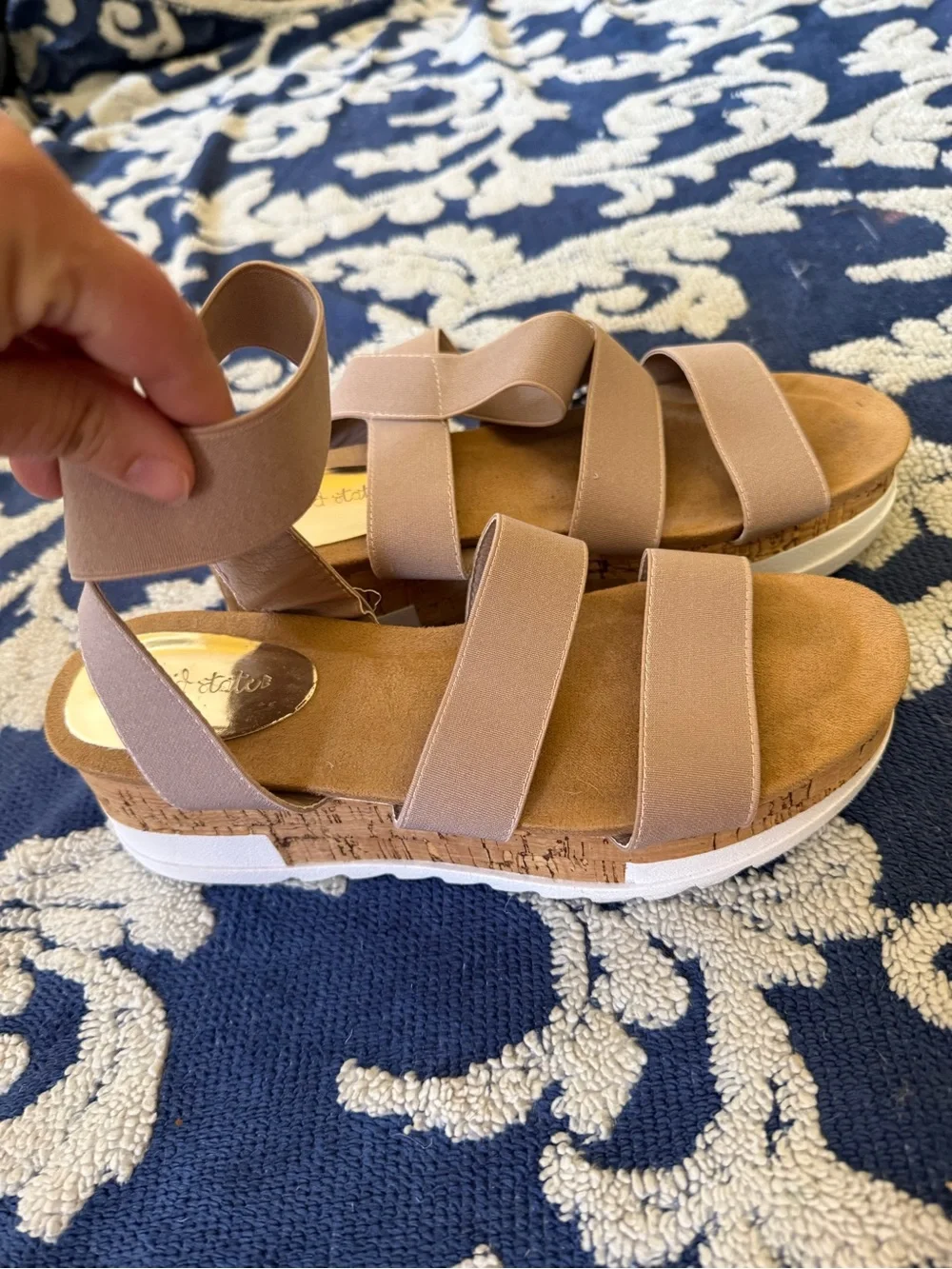 Altar’d State Cork Platform Wedge Size 38 Bandage Wrap Sandals